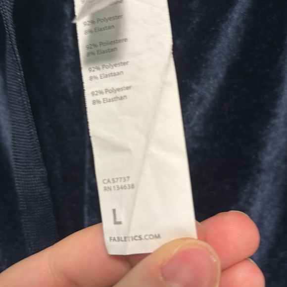 Fabletics Navy Blue Velvet Jogger Pants - Picture 6 of 11